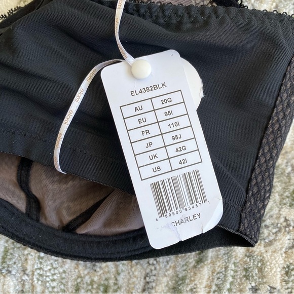 NEW Elomi Charley Stretch Lace Plunge Bra in Black EL4382 Women’s Size 42I - Picture 9 of 11